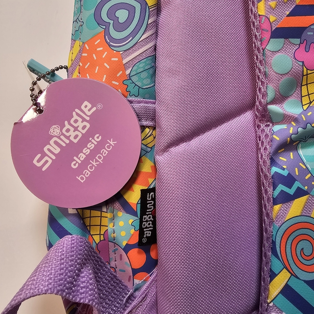 Smiggle Big Girls' Bag Backpack Lilac - Candy Donuts - Picture 4 of 9